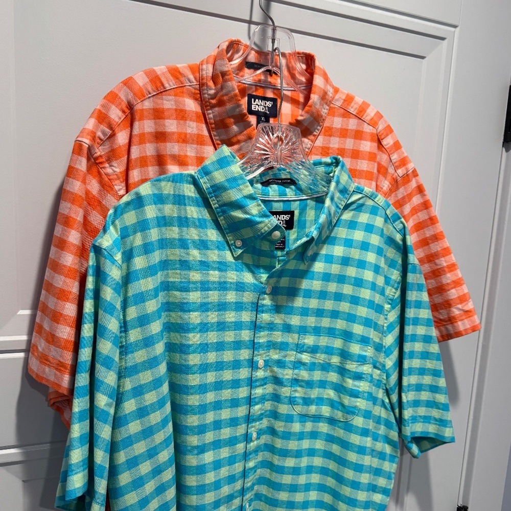 NEW 2 Lands' End Short Sleeve Button Down Shirts NWOT Traditional Fit - Picture 15 of 16